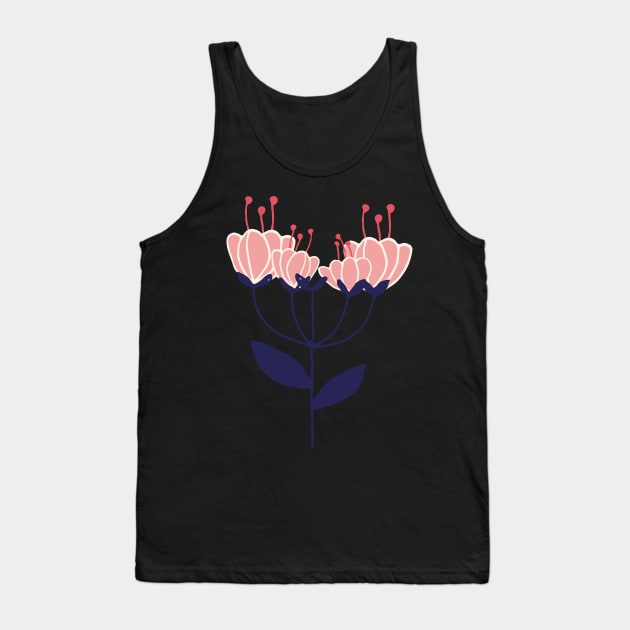 Sweet Pea Pink Flower Tank Top by greenoriginals